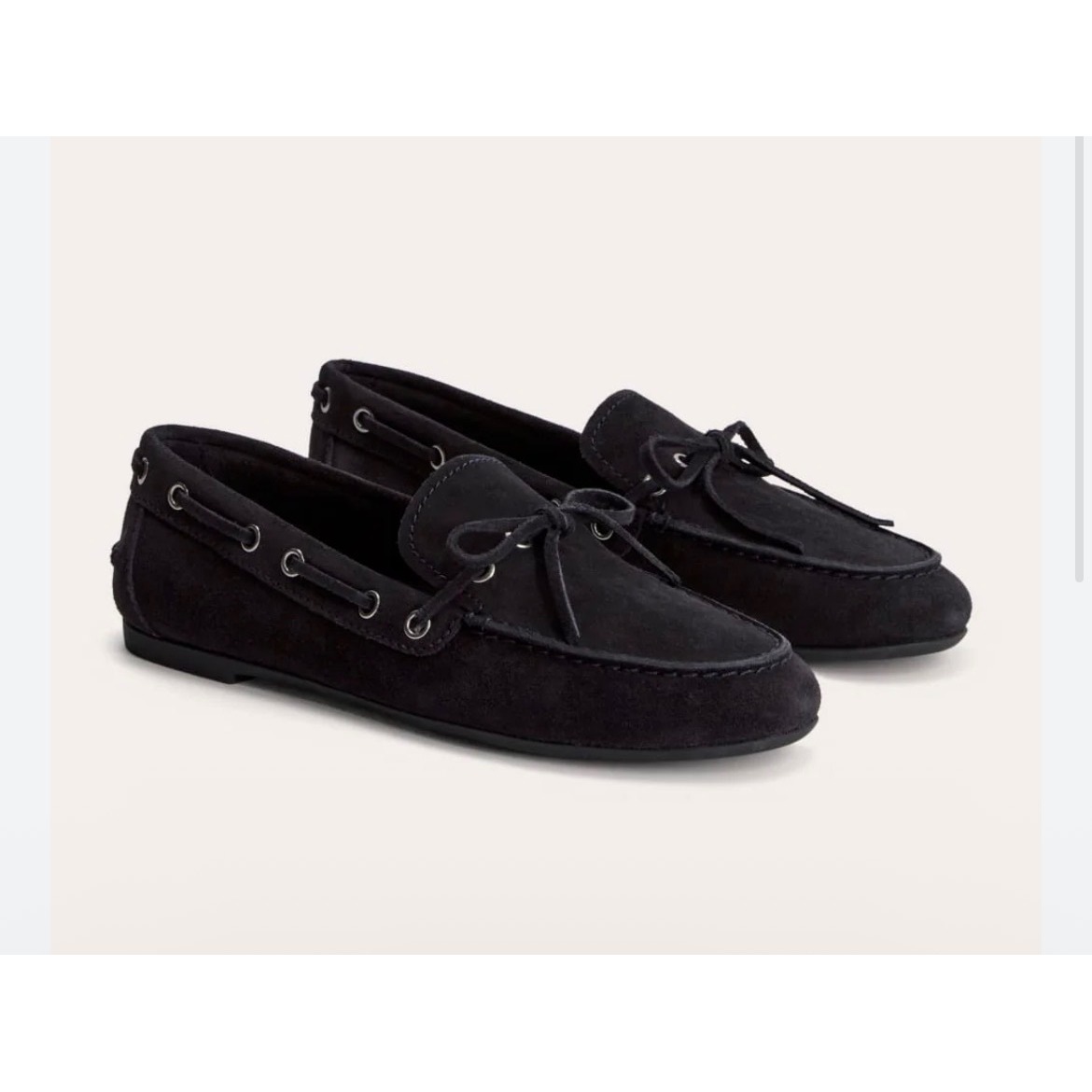 Everlane Womens Suede Driving Loafers Black Boat Shoes Size 8